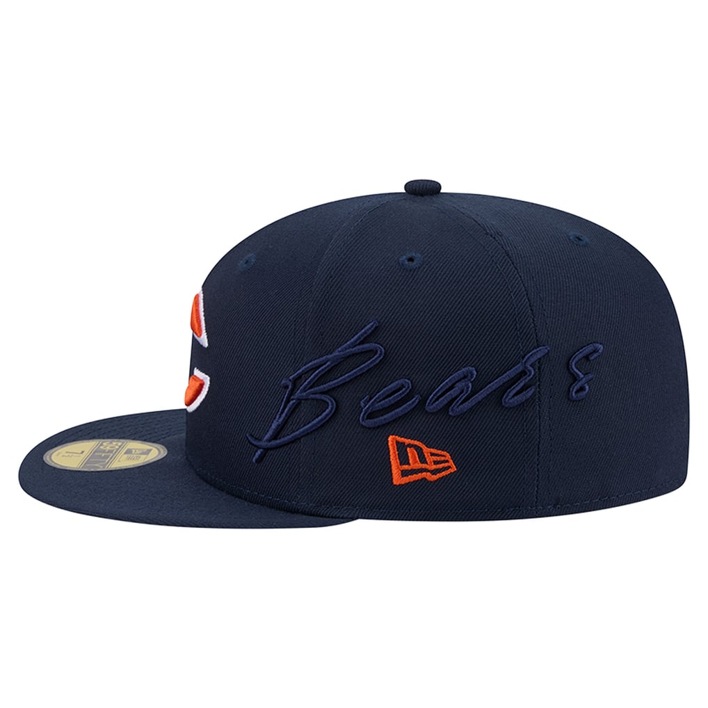 Chicago Bears New Era Side Script 59FIFTY Fitted Hat - Navy