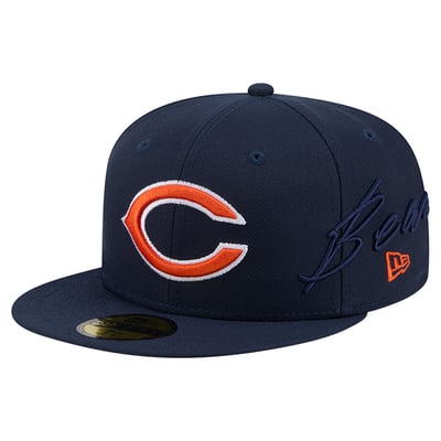 Chicago Bears New Era Side Script 59FIFTY Fitted Hat - Navy