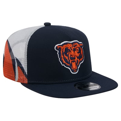 Chicago Bears New Era Mesh A-Frame 9FIFTY Snapback Trucker Hat - Navy/Orange