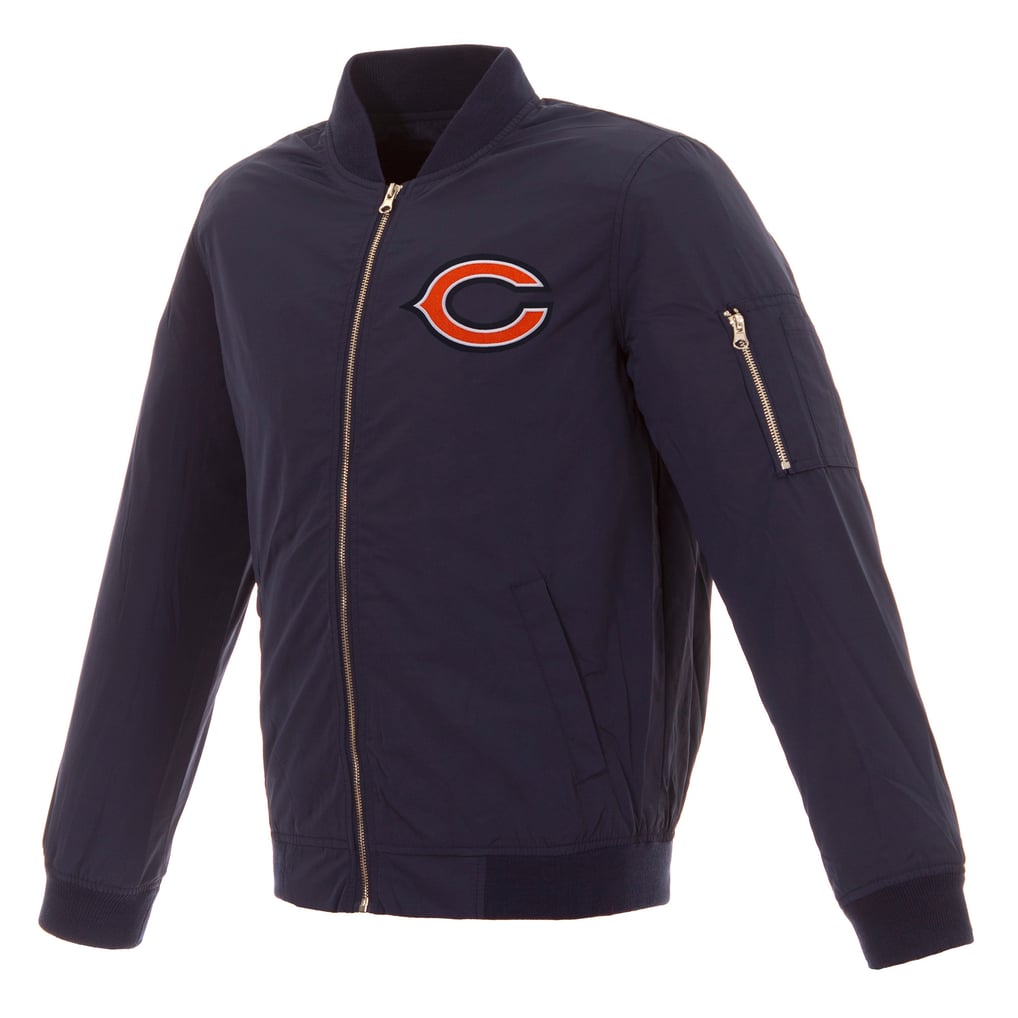 Chicago Bears NFL Pro Line by JH Design Full-Zip Bomber Lightweight Jacket - Navy