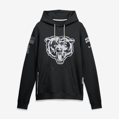  Chicago Bears Nike 2026 Salute to Service Sideline Dri-FIT Pullover Hoodie - Black