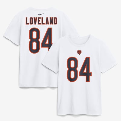 Colston Loveland Chicago Bears Nike Name & Number T-Shirt - White