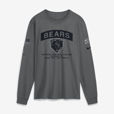  Chicago Bears Nike 2026 Salute to Service Long Sleeve T-Shirt - Gray
