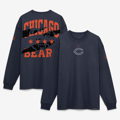  Chicago Bears Nike 2026 Rivalries Collection Max90 Long Sleeve T-Shirt - Navy