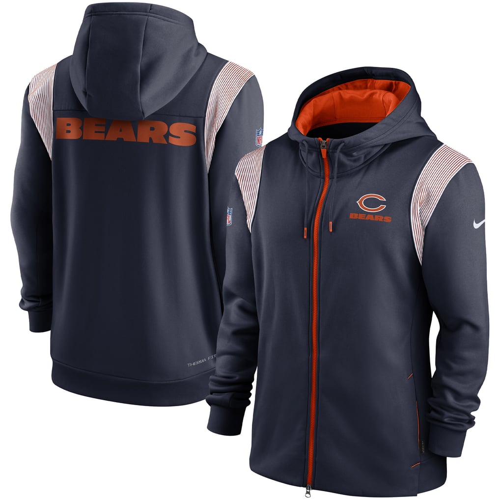 Chicago Bears Nike Performance Sideline Lockup Full-Zip Hoodie - Navy