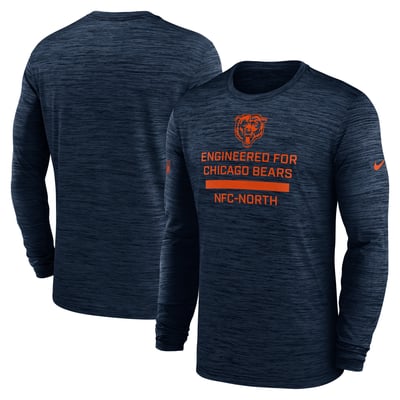 Chicago Bears Nike Sideline Velocity Dri-FIT Long Sleeve T-Shirt - Navy