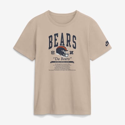  Chicago Bears Nike Rewind T-Shirt - Sand