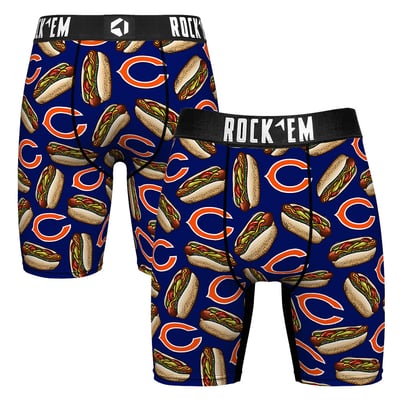  Chicago Bears Rock Em Chicago Style Hot Dogs Boxer Briefs - Navy
