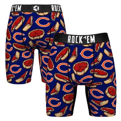  Chicago Bears Rock Em Deep Dish Pizza Boxer Briefs - Navy