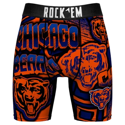  Chicago Bears Rock Em Sketched Out Boxer Briefs - Navy