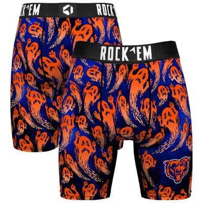 Chicago Bears Rock Em Socks Halloween Ghost Fade Boxer Briefs - Navy