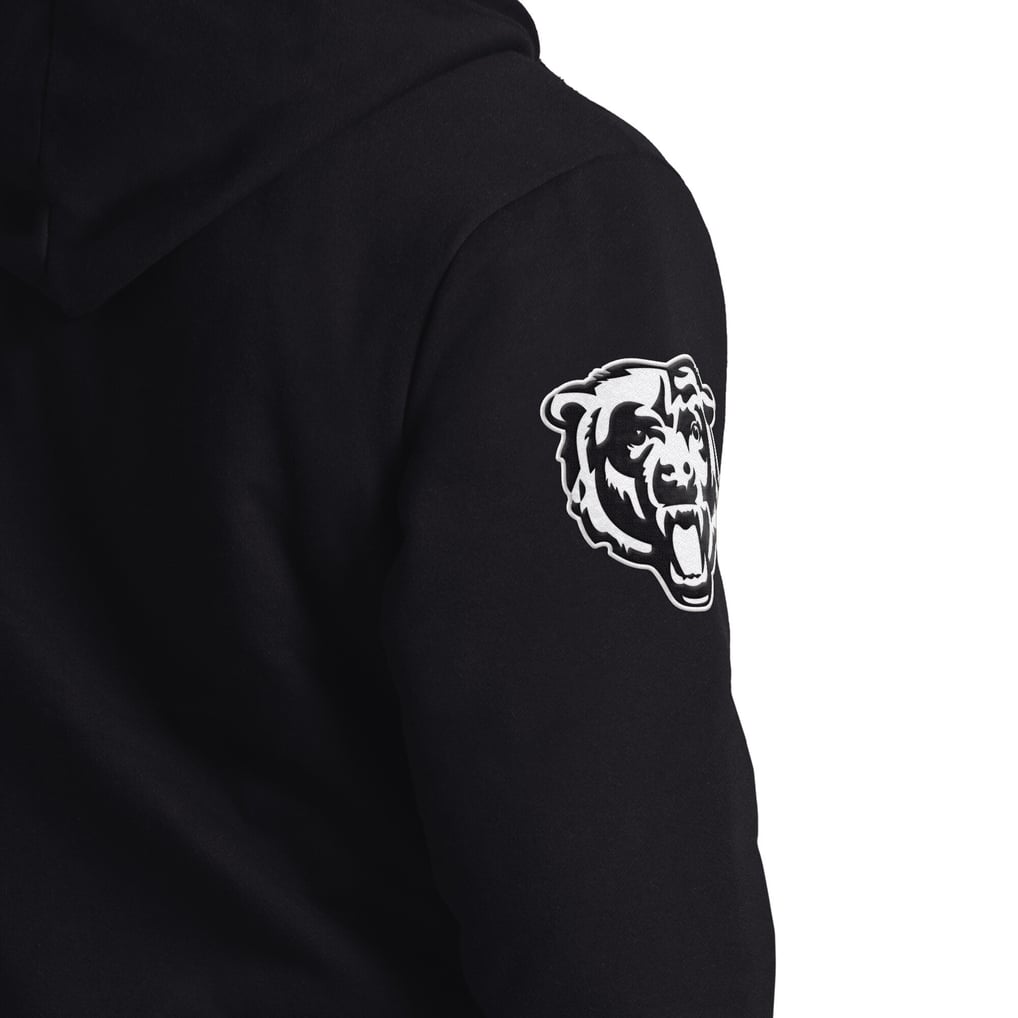 Men's Chicago Bears Starter Black The Rival Full-Zip Hooded Jacket