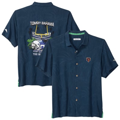  Chicago Bears Tommy Bahama Endzone Paradise IslandZone Button-Up Shirt - Navy