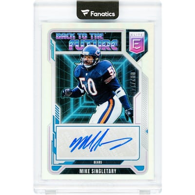 Mike Singletary Chicago Bears Autographed 2025 Panini Donruss Elite Back To The Future #BFS-MSY #82/149 Card