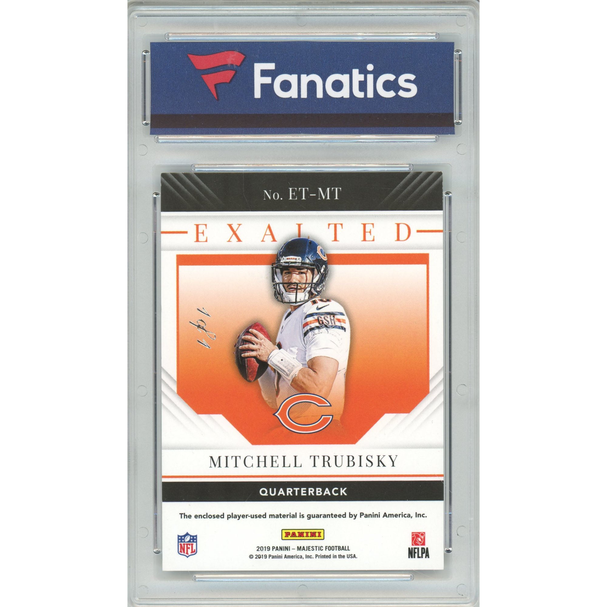 Mitchell Trubisky Chicago Bears 2019 Panini Immaculate Relic #ET