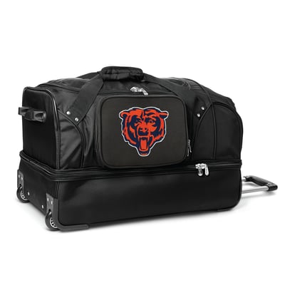 Chicago Bears MOJO 27'' 2-Wheel Drop Bottom Rolling Duffel Bag - Black