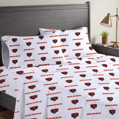 Chicago Bears Pegasus Four-Piece Queen Sheet Set