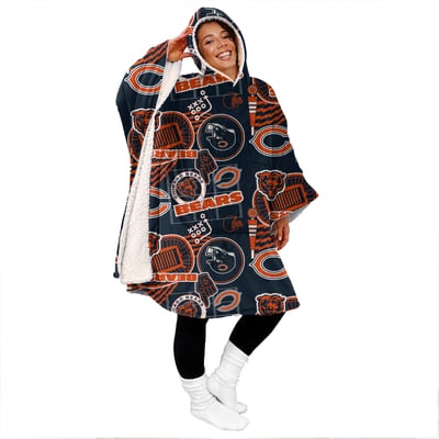 Chicago Bears Pegasus Mashup 50" x 70" Bloncho Sherpa Fan Cape