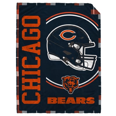 Chicago Bears Pegasus Sideline Circle Plaid 60" x 80" Ultra Cozy Sherpa Blanket