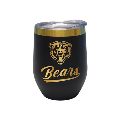 Chicago Bears The Memory Company 12oz. Stainless Steel Gold Lettering Stemless Wine Tumbler