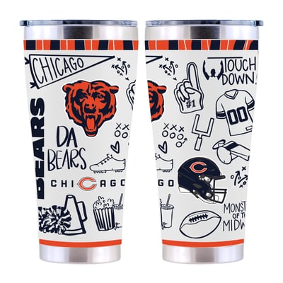 Chicago Bears The Memory Company 30oz. Sketchpad Stainless Steel Tumbler