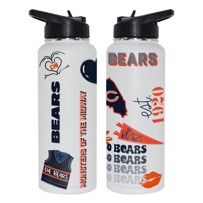 Chicago Bears The Memory Company 34oz. Loco Stainless Steel Quencher Bottle