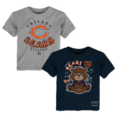  Chicago Bears Mitchell & Ness Toddler Two-Pack Sketched Up T-Shirt Set  - Navy/Heather Gray