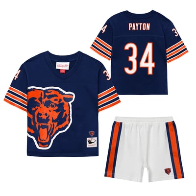 Walter Payton Chicago Bears Mitchell & Ness Toddler Playmaker Short Set - Navy