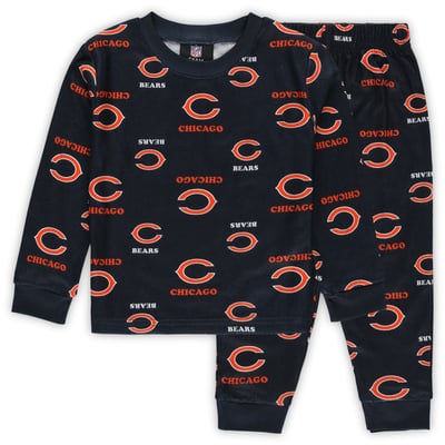 Chicago Bears Outerstuff Toddler All-Over-Print Long Sleeve T-Shirt and Pants Sleep Set - Navy