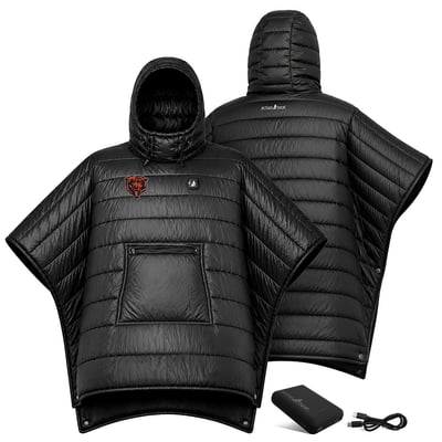 Chicago Bears ActionHeat Battery Heated Poncho - Black