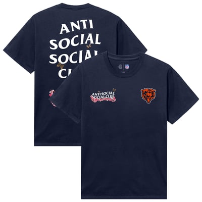 Chicago Bears AntiSocialSocialClub x NFL Unisex Blossom T-Shirt - Navy