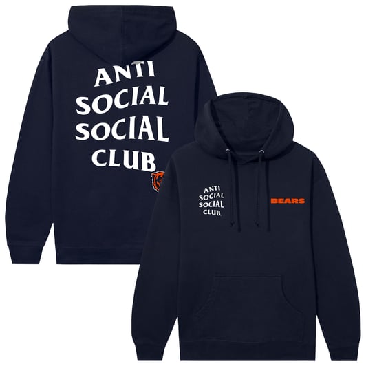 Chicago Bears AntiSocialSocialClub x NFL Unisex Snap Hoodie - Navy