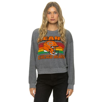Chicago Bears Aviator Nation Unisex Relaxed Tri-Blend Sweatshirt - Heather Gray