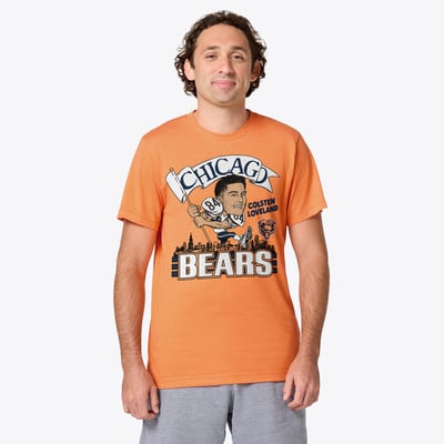 Colston Loveland Chicago Bears Homage Unisex Caricature Player Graphic Tri-Blend T-Shirt - Orange