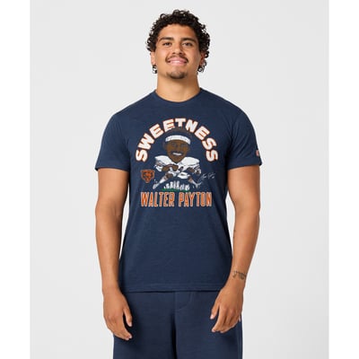 Walter Payton Chicago Bears Homage Unisex Caricature Player Graphic Tri-Blend T-Shirt - Navy