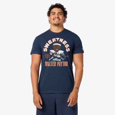 Walter Payton Chicago Bears Homage Unisex Caricature Player Graphic Tri-Blend T-Shirt - Navy