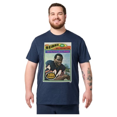 Walter Payton Chicago Bears Homage Unisex NFL Topps Trading Card Tri-Blend T-Shirt - Navy