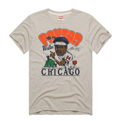 Walter Payton Chicago Bears Homage Unisex Caricature Player Graphic Tri-Blend T-Shirt - Stone