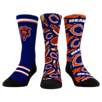  Chicago Bears Rock Em Unisex Fan Favorite Three-Pack Crew Sock Set - Navy
