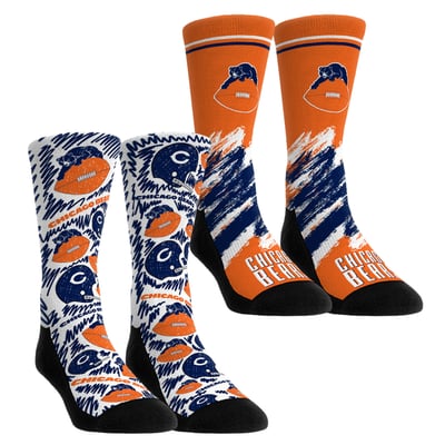  Chicago Bears Rock Em Unisex Throwback Two-Pack Crew Socks Set - Navy