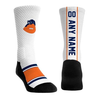  Chicago Bears Rock Em Unisex Throwback Jersey Custom Crew Socks - White