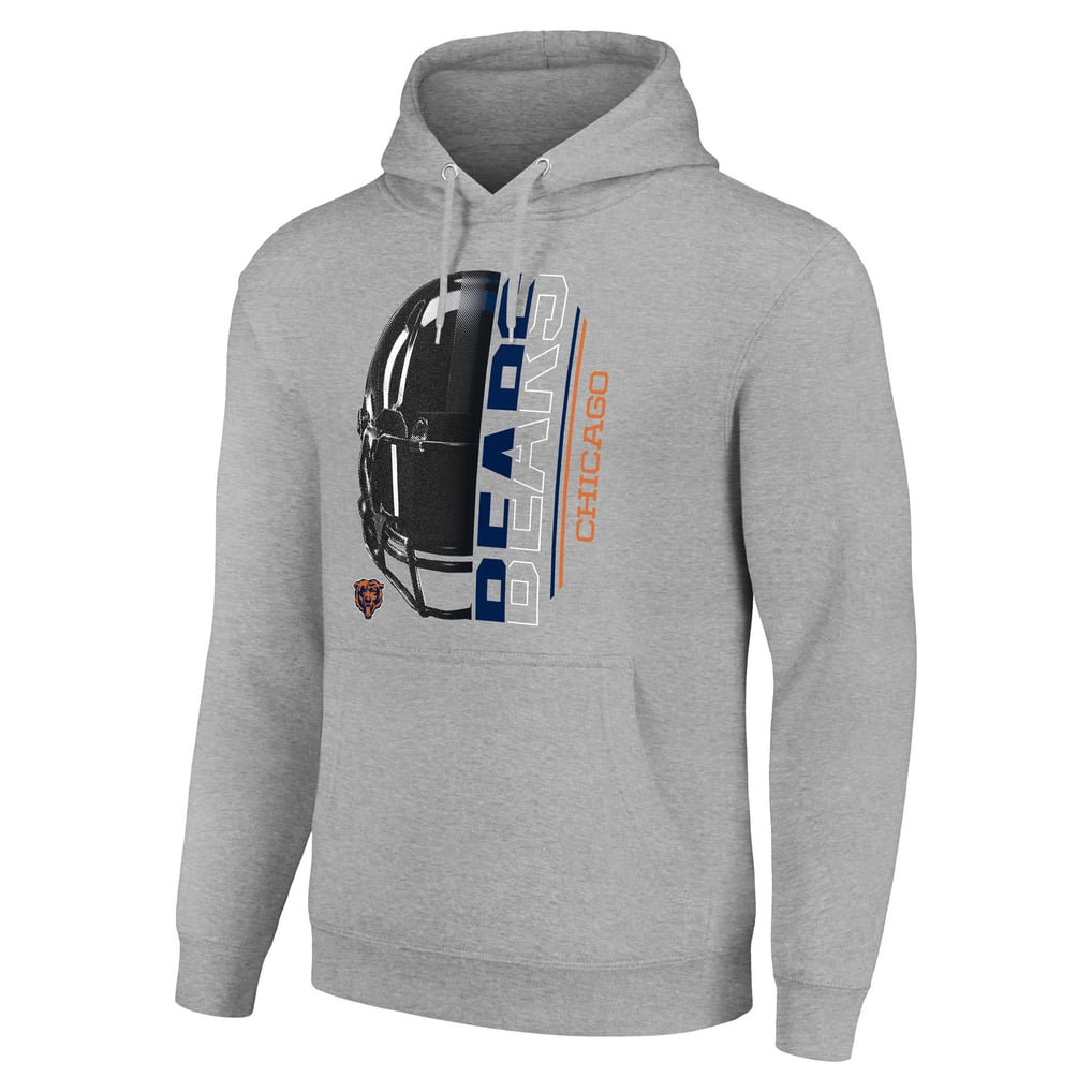 Chicago Bears Starter Unisex Half Helmet Logo Pullover Hoodie - Heather Gray