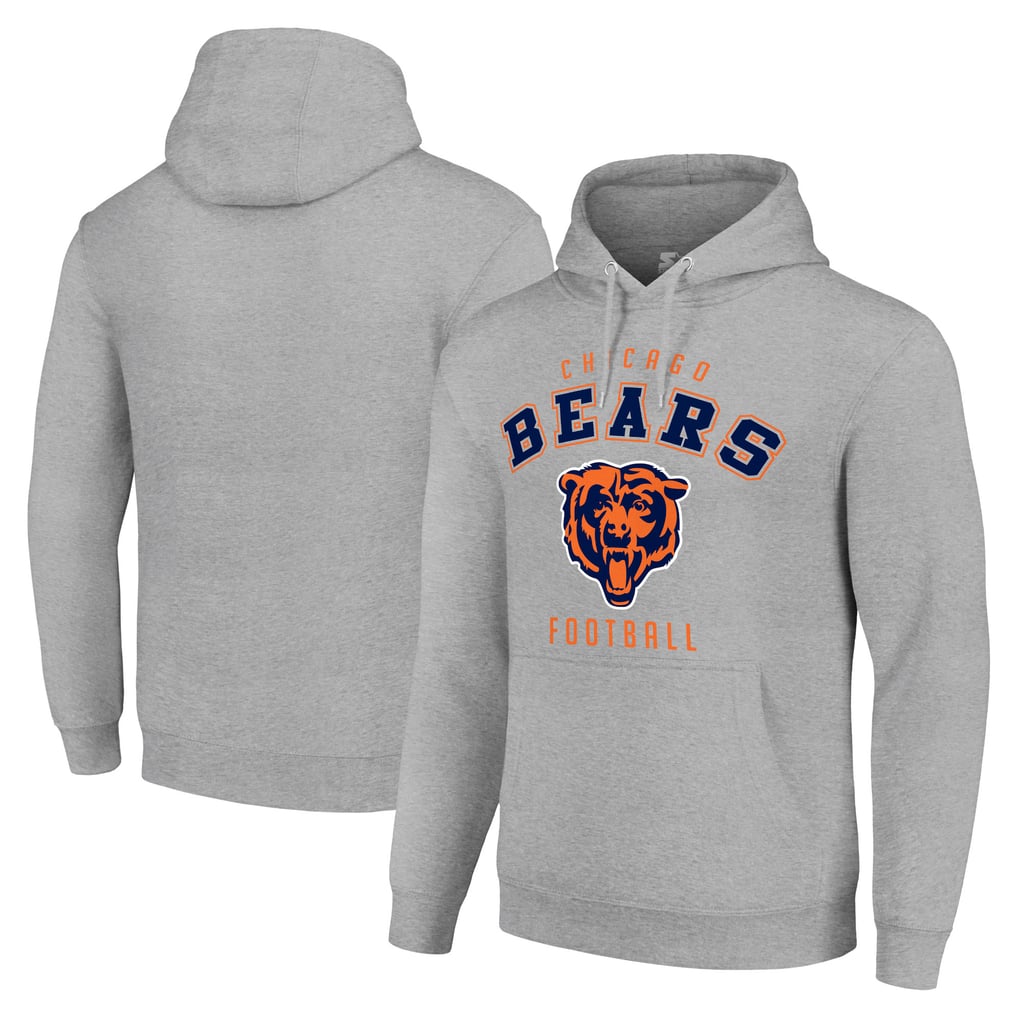 Chicago Bears Starter Unisex Logo Pullover Hoodie - Heather Gray