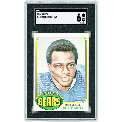 Walter Payton Chicago Bears 1976 Topps #148 SGC Authenticated 6 Rookie Card 