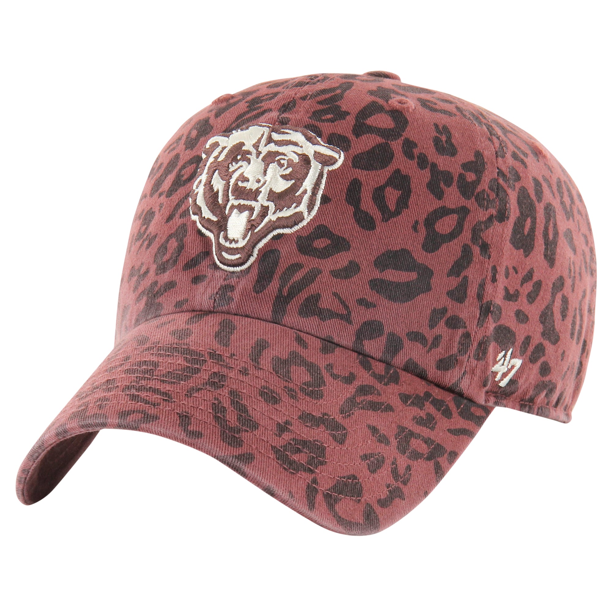 RED. Saks Fifth Avenue. Leopard Print Cap with Black Brim. NWOT. Has defect. Canvas Front Leopard Bill Magna Pony® Cap main image 2