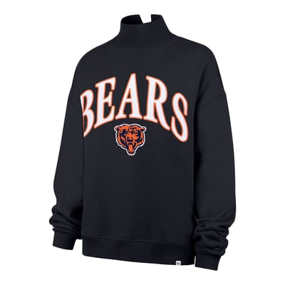 Chicago Bears '47 Women's Plus Size Vantage Mock Neck Pullover - Navy