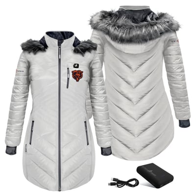 Chicago Bears ActionHeat Women's 5V Puffer Battery-Heated Jacket - White