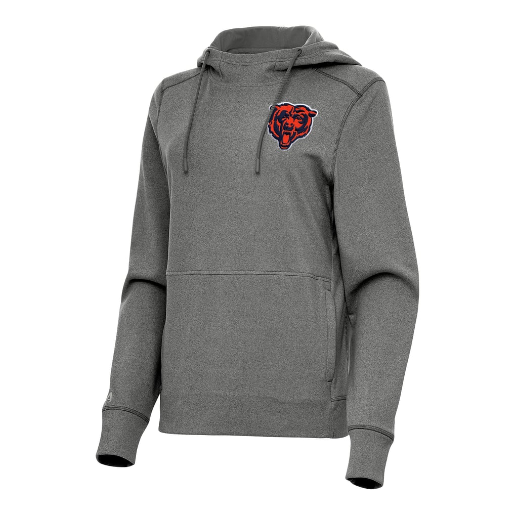 Chicago Bears Antigua Women's Justice Pullover Hoodie -  Heather Black