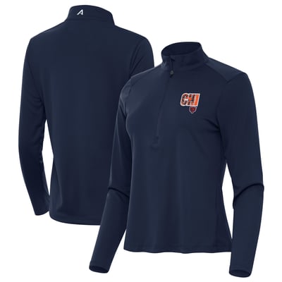 Chicago Bears Antigua Women's Tribute Half-Zip Pullover - Navy
