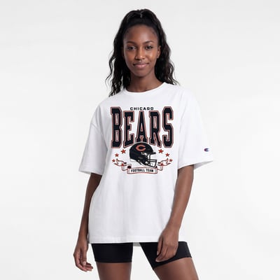  Chicago Bears Champion Women's Oversized T-Shirt - White